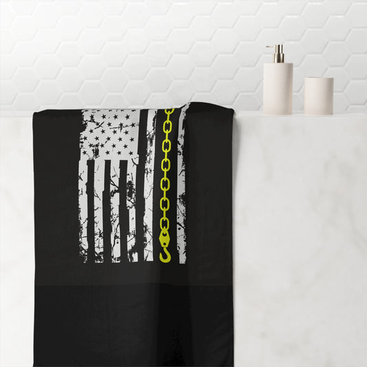 Thin Yellow Line Mink-Cotton  Beach Towel