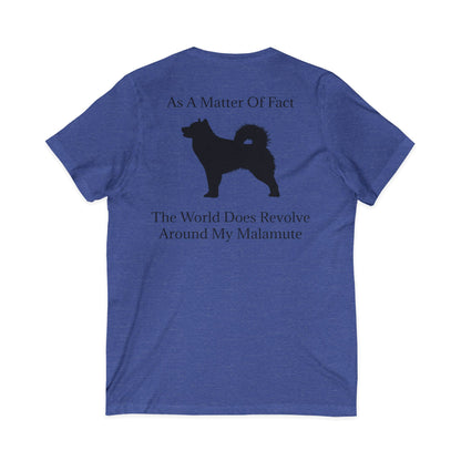 Matter Of Fact Malamute Unisex Short Sleeve V-Neck Tee