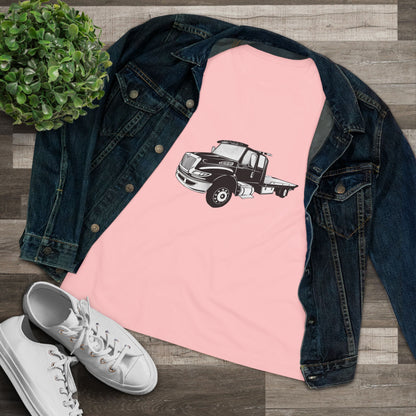 Flatbed Tow Truck Women's Short Sleeve Crewneck Tee