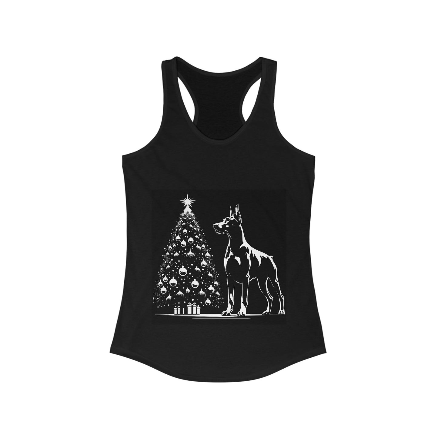 Doberman Christmas Tree Women's Racerback Tank