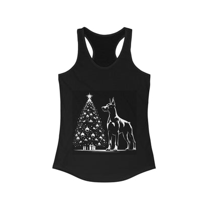 Doberman Christmas Tree Women's Racerback Tank