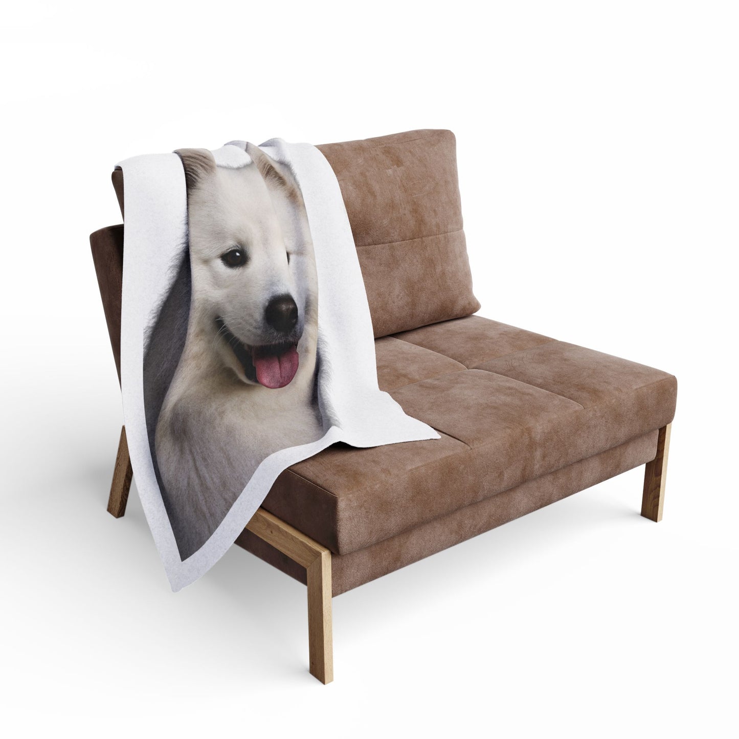 Samoyed Head Arctic Fleece Blanket