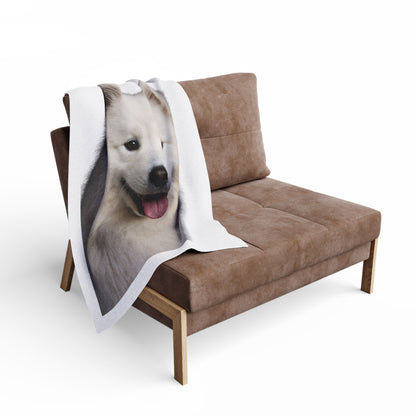 Samoyed Head Arctic Fleece Blanket