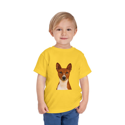 Basenji Head Toddler Unisex Short Sleeve Crewneck Tee
