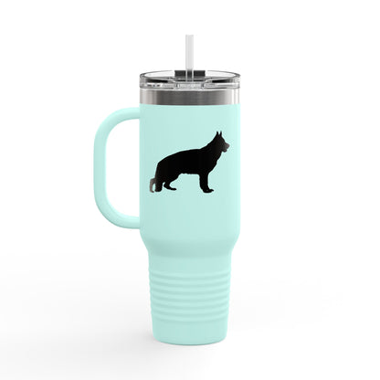 German Shepherd Silhouette Insulated Travel Mug