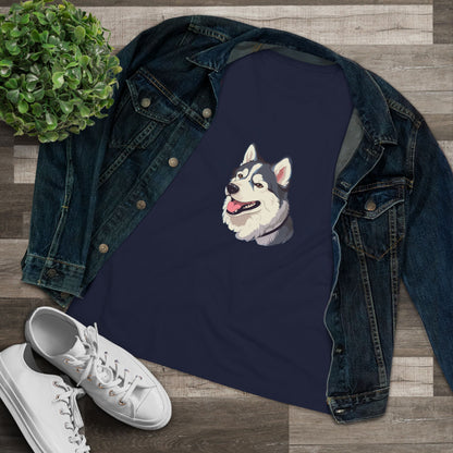 Malamute Head Women's Short Sleeve Crewneck Tee