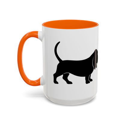 Basset Silhouette 2-Tone Coffee Mug
