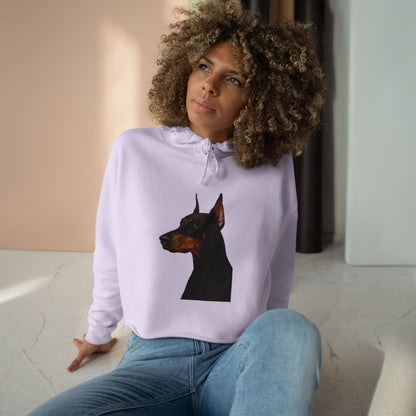 Doberman Head Women's Crop Hoodie