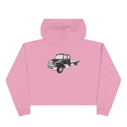 Flatbed Tow Truck Women's Crop Hoodie