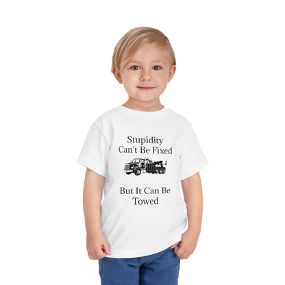 Stupidity Heavy Tow Truck Toddler Unisex Short Sleeve Crewneck Tee