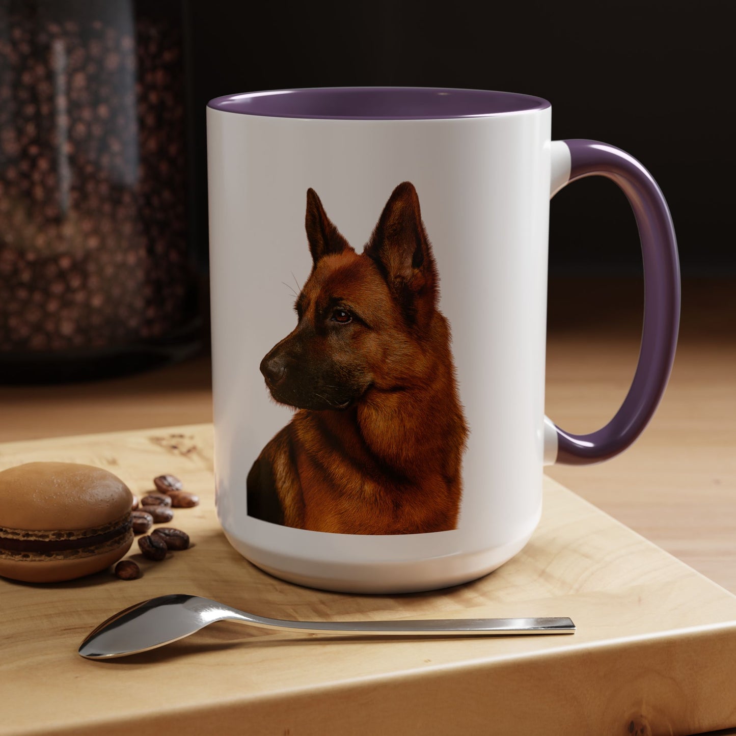 German Shepherd Head 2-Tone Coffee Mug