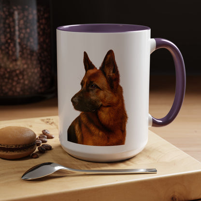German Shepherd Head 2-Tone Coffee Mug