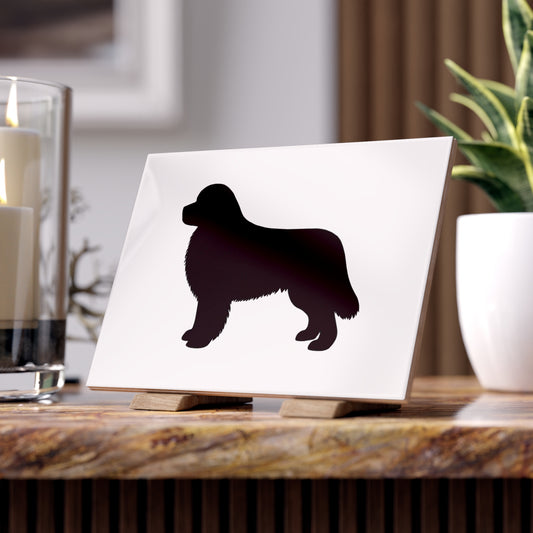 Newfie Silhouette Ceramic Photo Tile