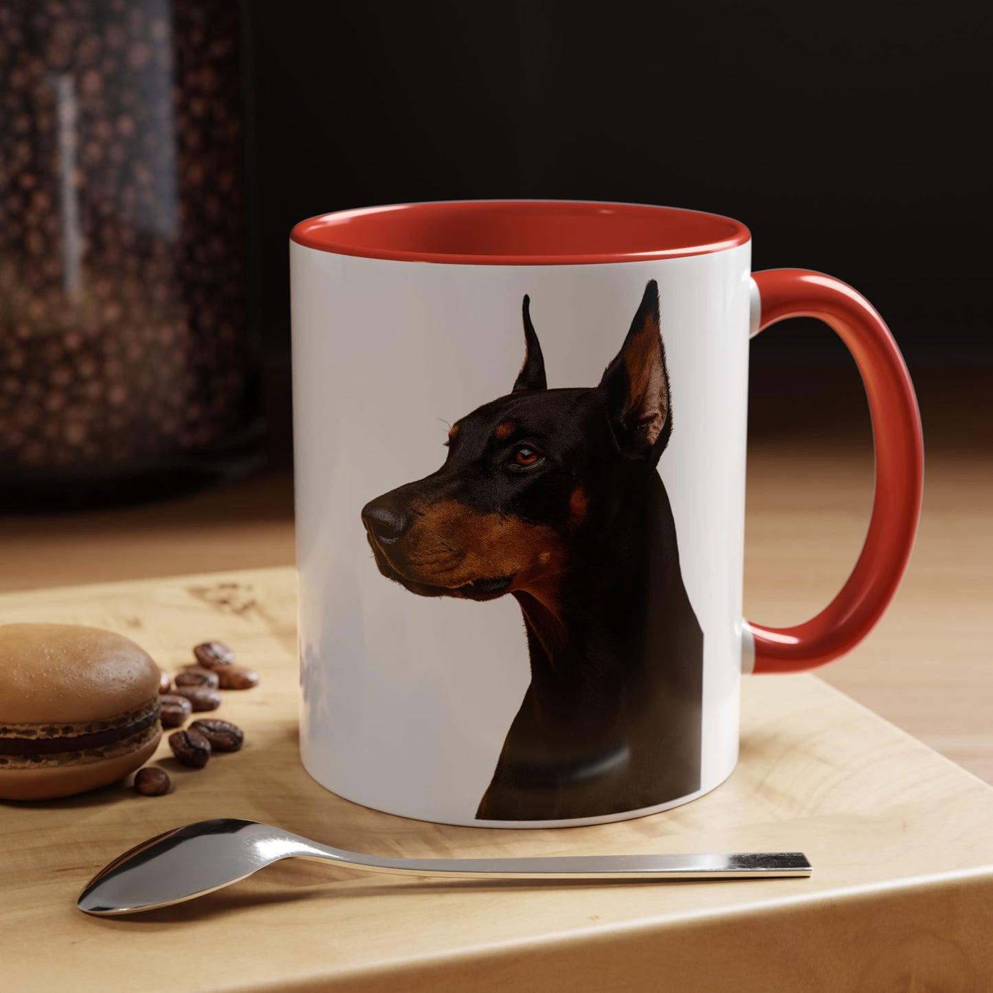 Doberman Head 2-Tone Coffee Mug