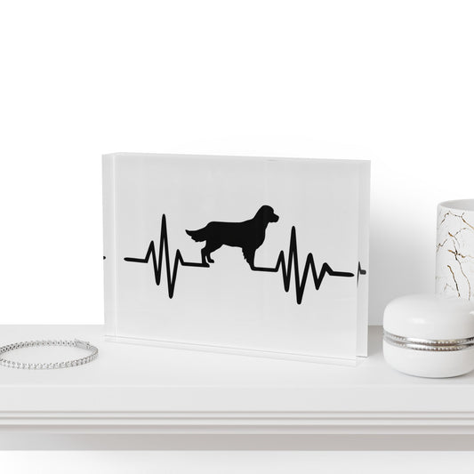 My Heart Beats For Goldens Acrylic Photo Block
