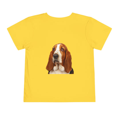 Basset Head Toddler Unisex Short Sleeve Crewneck Tee
