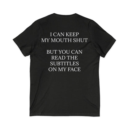 Subtitles Unisex Short Sleeve V-Neck Tee
