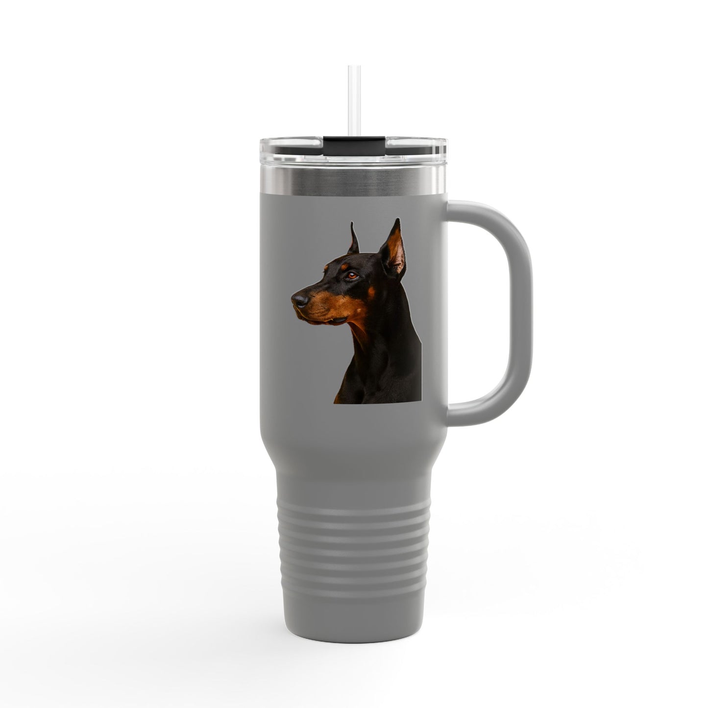 Doberman Head Insulated Travel Mug