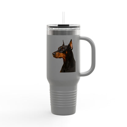 Doberman Head Insulated Travel Mug