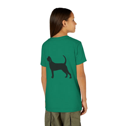 Bloodhound Silhouette Youth Unisex Short Sleeve Crewneck Tee