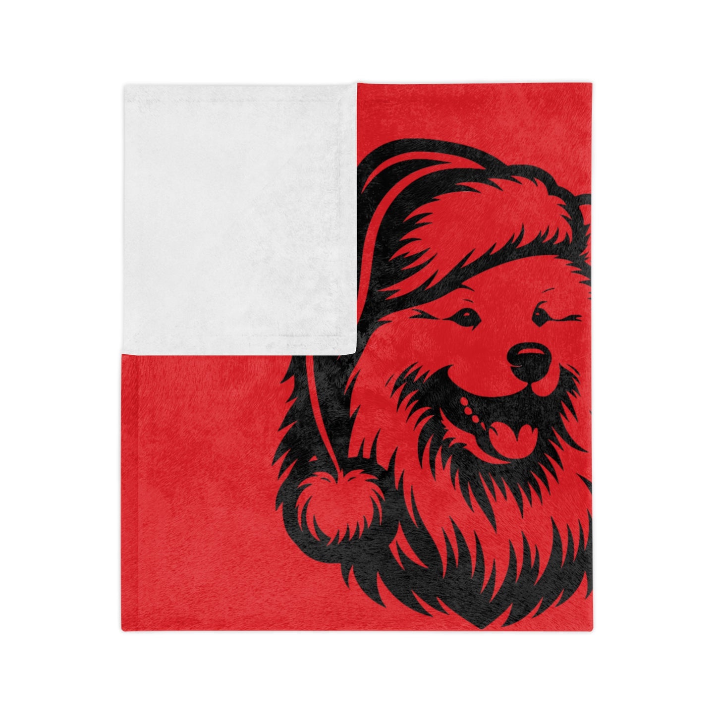 Santa Paws Samoyed Velveteen Microfiber Blanket
