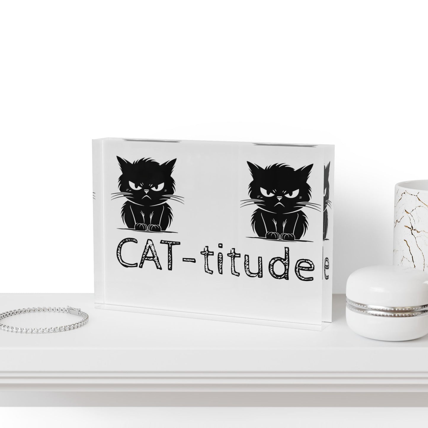 CAT-titude Acrylic Photo Block