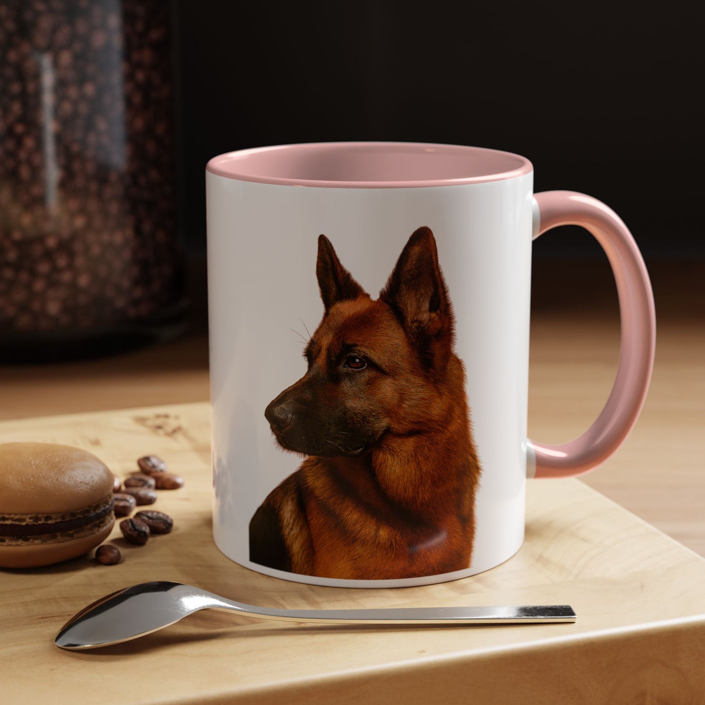 German Shepherd Head 2-Tone Coffee Mug