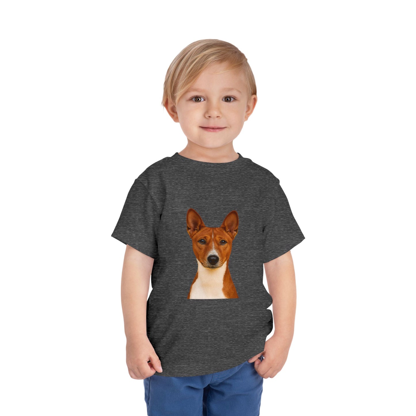 Basenji Head Toddler Unisex Short Sleeve Crewneck Tee