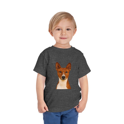 Basenji Head Toddler Unisex Short Sleeve Crewneck Tee