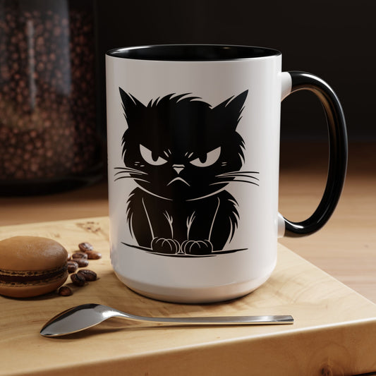 Angry Cat 2-Tone Coffee Mug