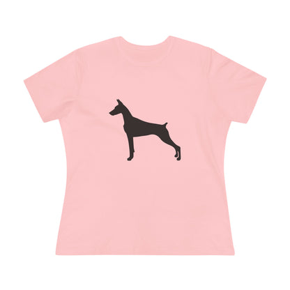 Doberman Silhouette Women's Short Sleeve Crewneck Tee