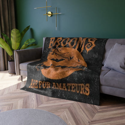 Brooms Are For Amateurs Crushed Velvet Blanket