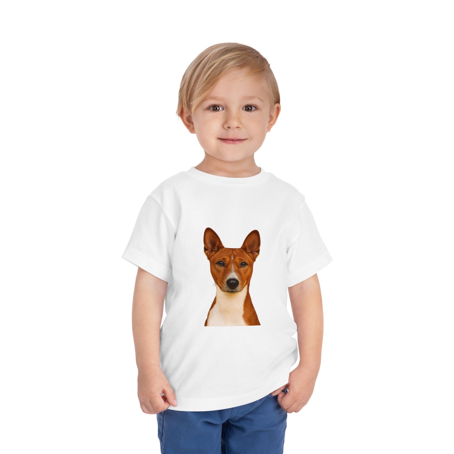 Basenji Head Toddler Unisex Short Sleeve Crewneck Tee