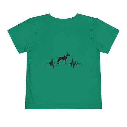 My Heart Beats For Dobermans Toddler Unisex Short Sleeve Crewneck Tee