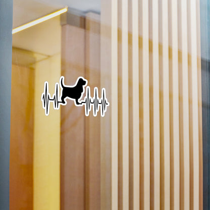 My Heart Beats For Basset Hounds Vinyl Decal