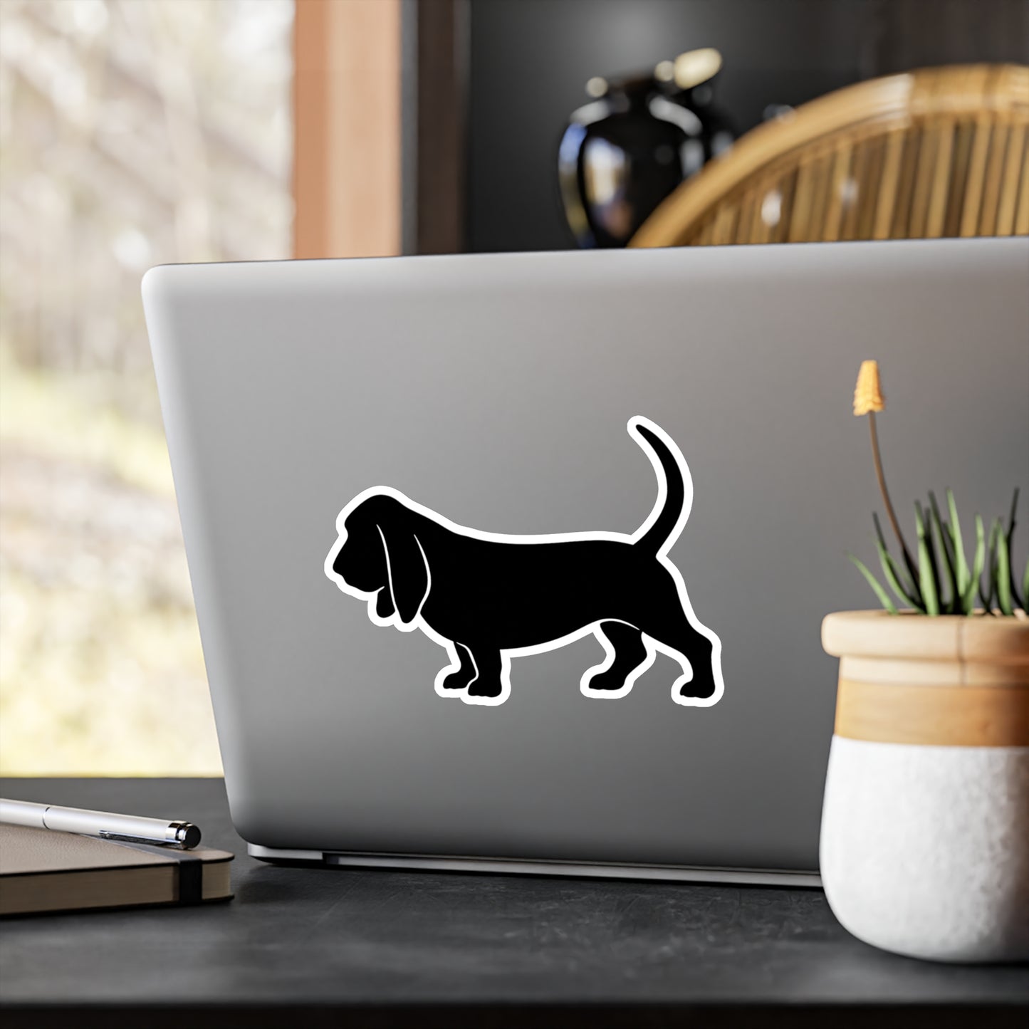 Basset Hound Silhouette Vinyl Decal