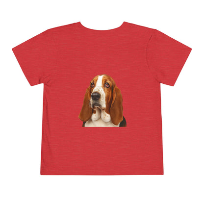 Basset Head Toddler Unisex Short Sleeve Crewneck Tee
