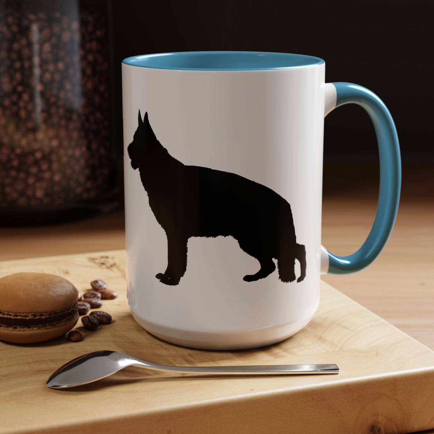 German Shepherd Silhouette 2-Tone Coffee Mug