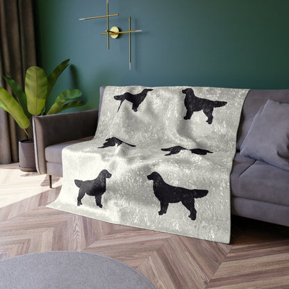 Golden Silhouette Crushed Velvet Blanket