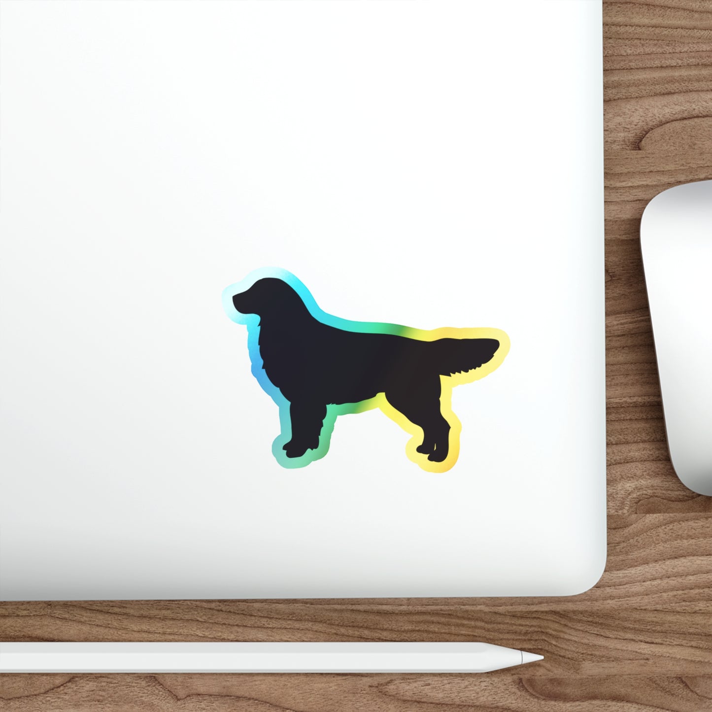 Golden Silhouette Holographic Sticker