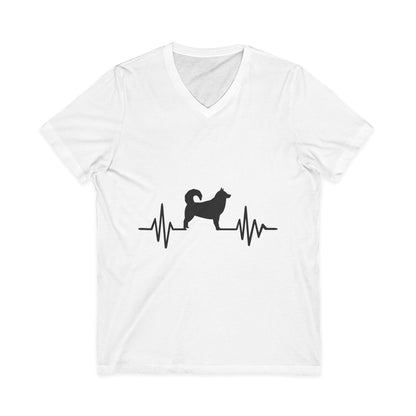 My Heart Beats For Malamutes Unisex Short Sleeve V-Neck Tee