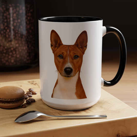 Basenji Head 2-Tone Coffee Mug