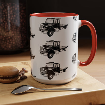 Flatbed Tow Truck 2-Tone Coffee Mug