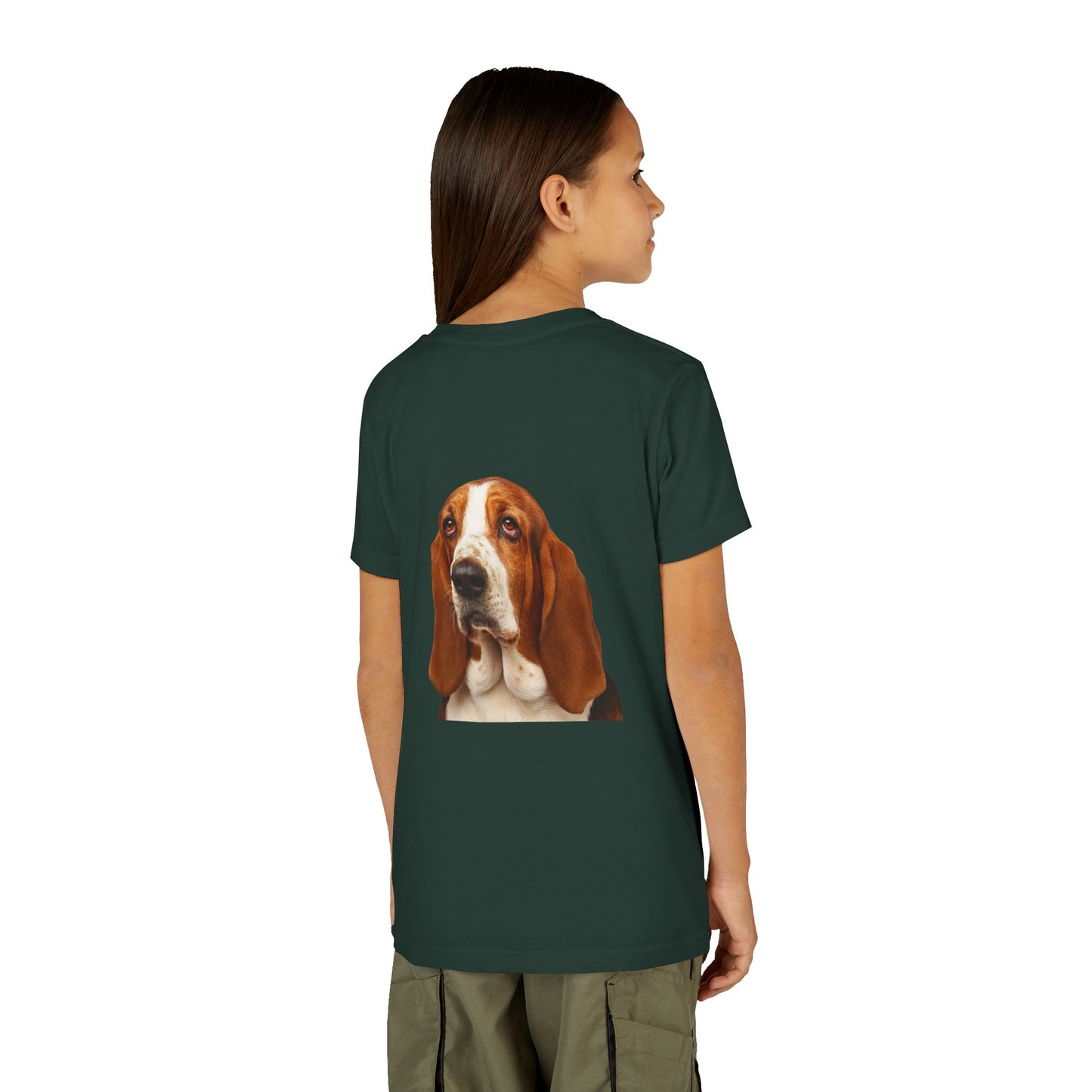 Basset Head Youth Unisex Short Sleeve Crewneck Tee