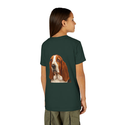 Basset Head Youth Unisex Short Sleeve Crewneck Tee