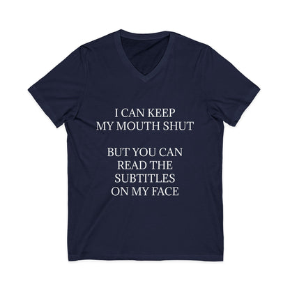 Subtitles Unisex Short Sleeve V-Neck Tee