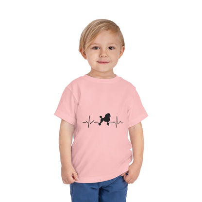 My Heart Beats For Poodles Toddler Unisex Short Sleeve Crewneck Tee