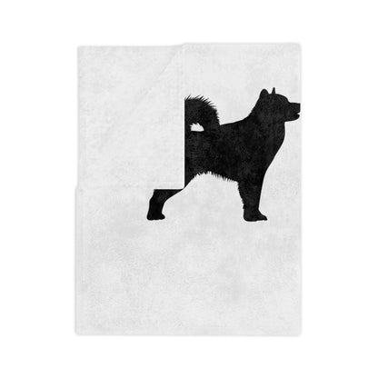 Malamute Silhouette Velveteen Microfiber Blanket