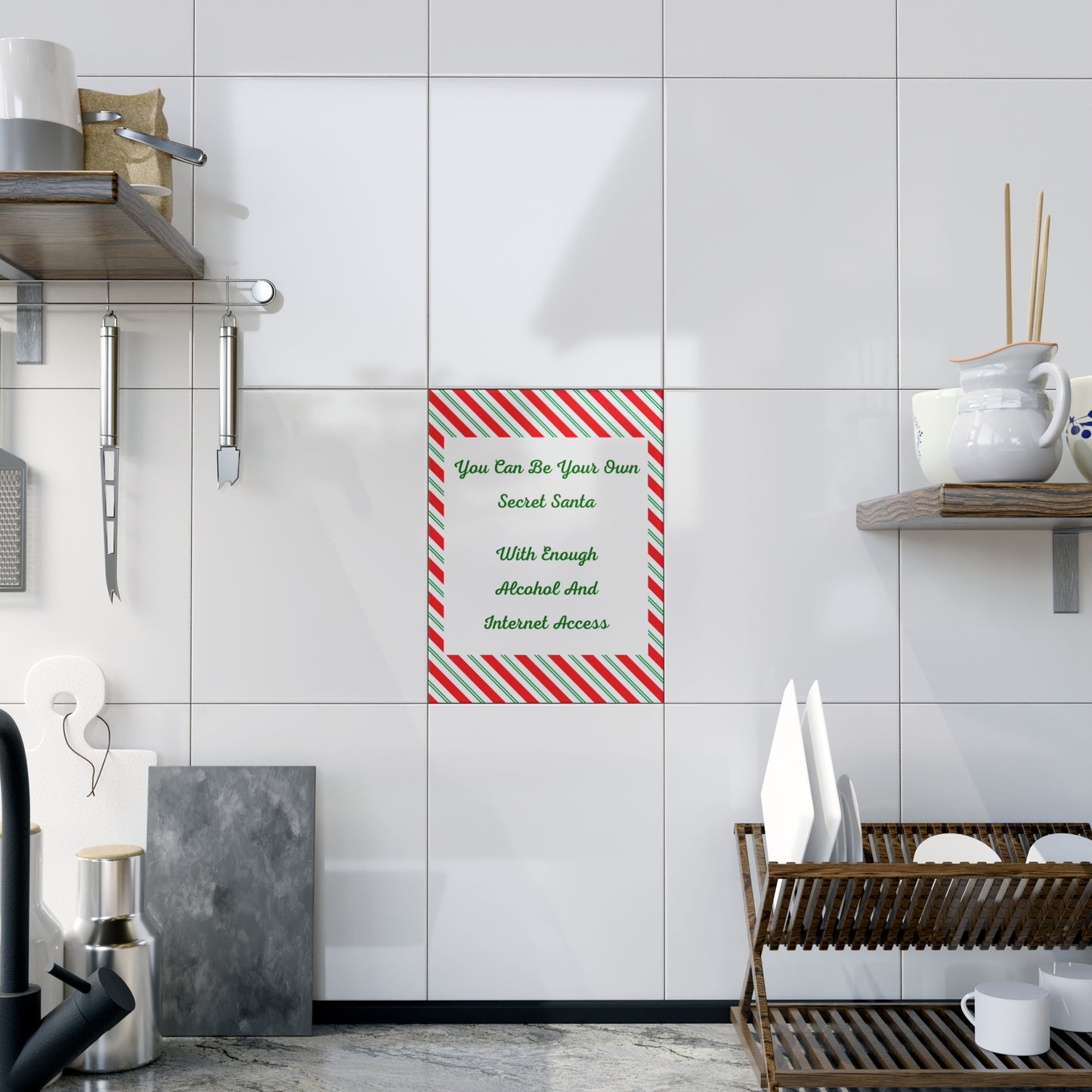 Your Own Secret Santa Ceramic Photo Tile