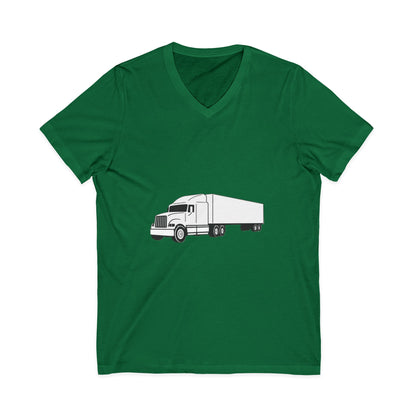 Semi Truck Unisex Short Sleeve V-Neck Tee